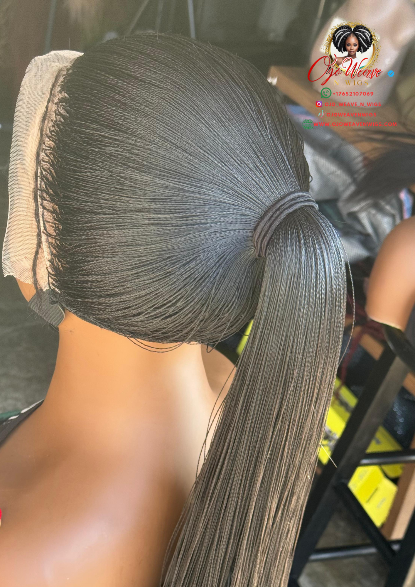 Micro Braids Wig | Ready-to-Ship 28-Inch Human Hair Frontal Wig