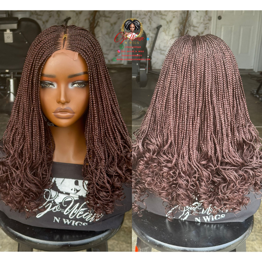 Ready to Ship: Fulani Braids Closure Wig 14/16 inch, Color 33
