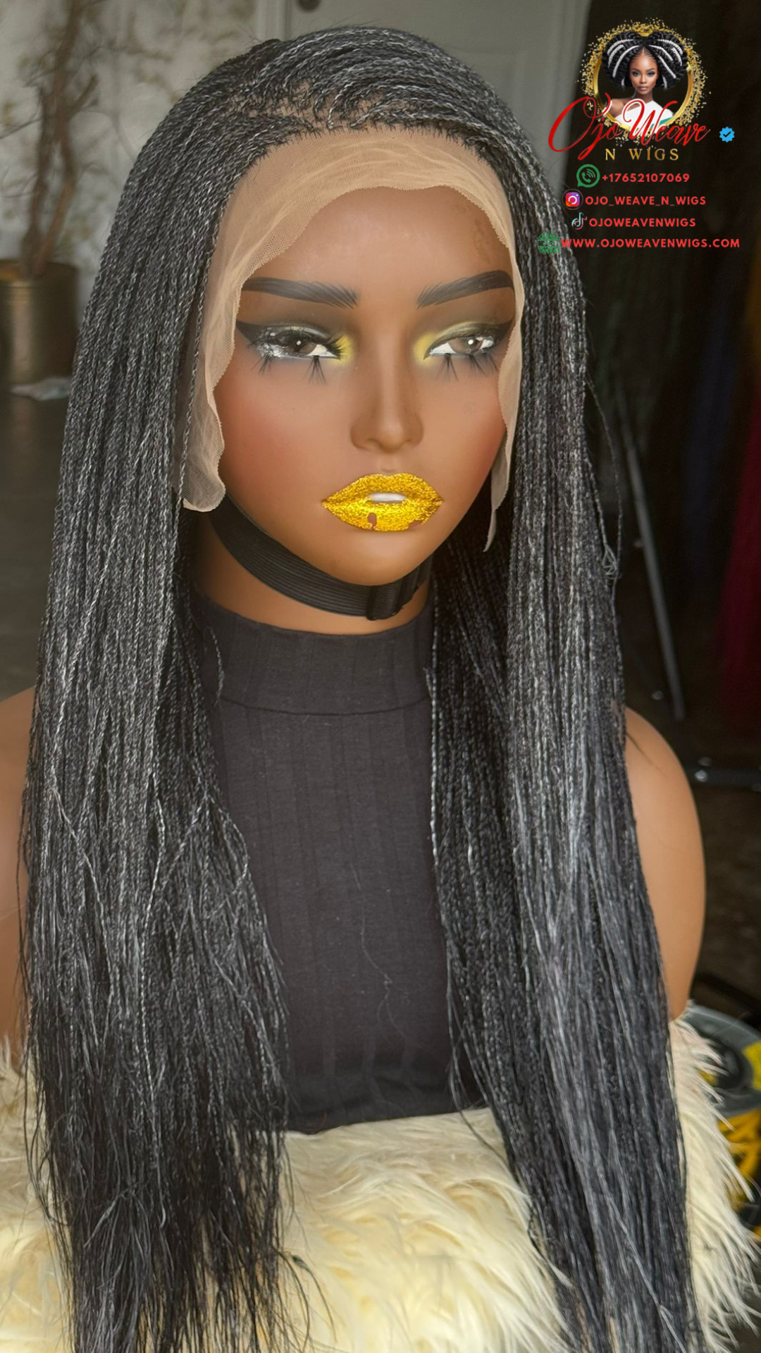 Esther Frontal Micro Salt and Pepper Wig - Ready to Ship 18/20 Inch