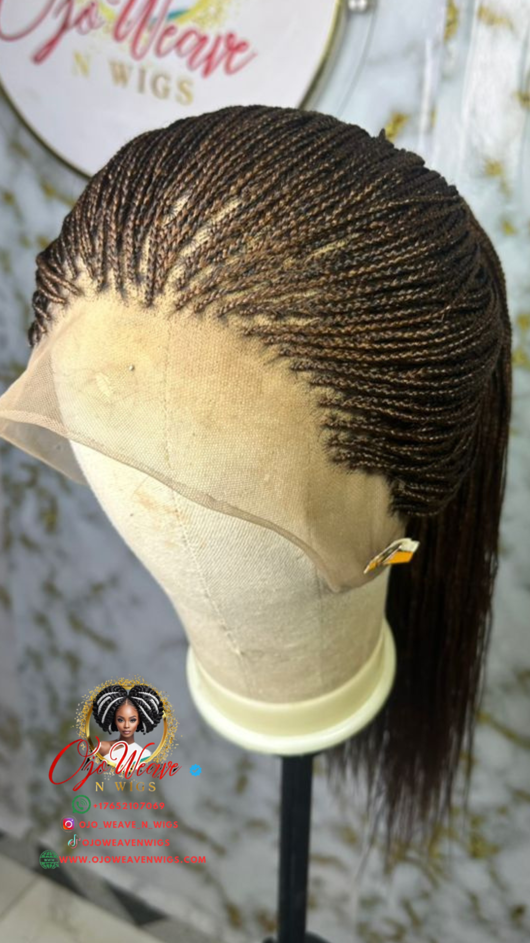 18-20 Inch Full Lace Micro Braid Wig - Color 30/33 Mix
