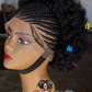 Kids Glueless Afro Cornrow Wig