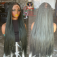 Sisi Bone Straight Human Lace Wig: Color 1B