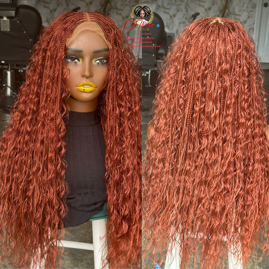 Ready to Ship: 24-Inch Ginger Boho Closure Wig