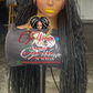 100% Human Hair Full Lace Knotless Black Braids Wig