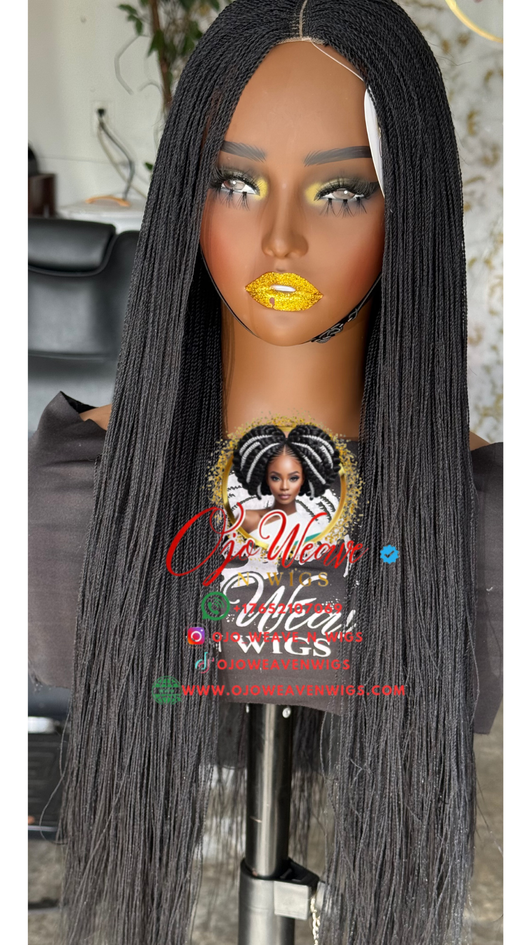 Esther black 24/26 inch Tiny Micro Wig