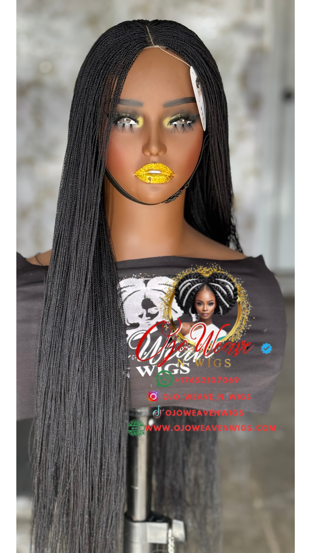 Esther black 24/26 inch Tiny Micro Wig
