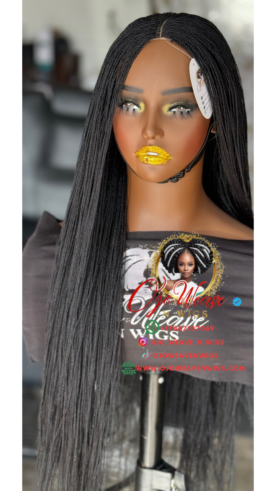 Esther black 24/26 inch Tiny Micro Wig