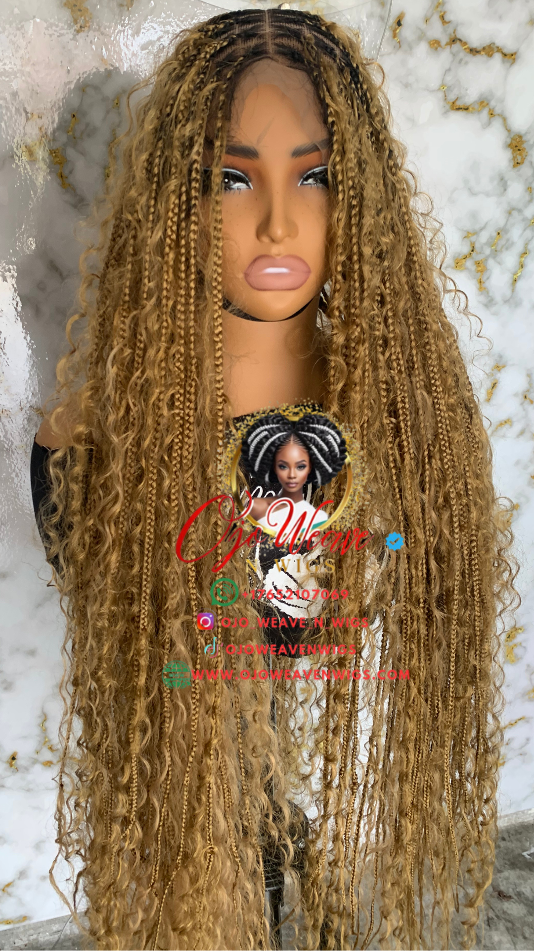Simon Boho - 40 Inch Full Lace Boho Braided Wig - Ready to Ship