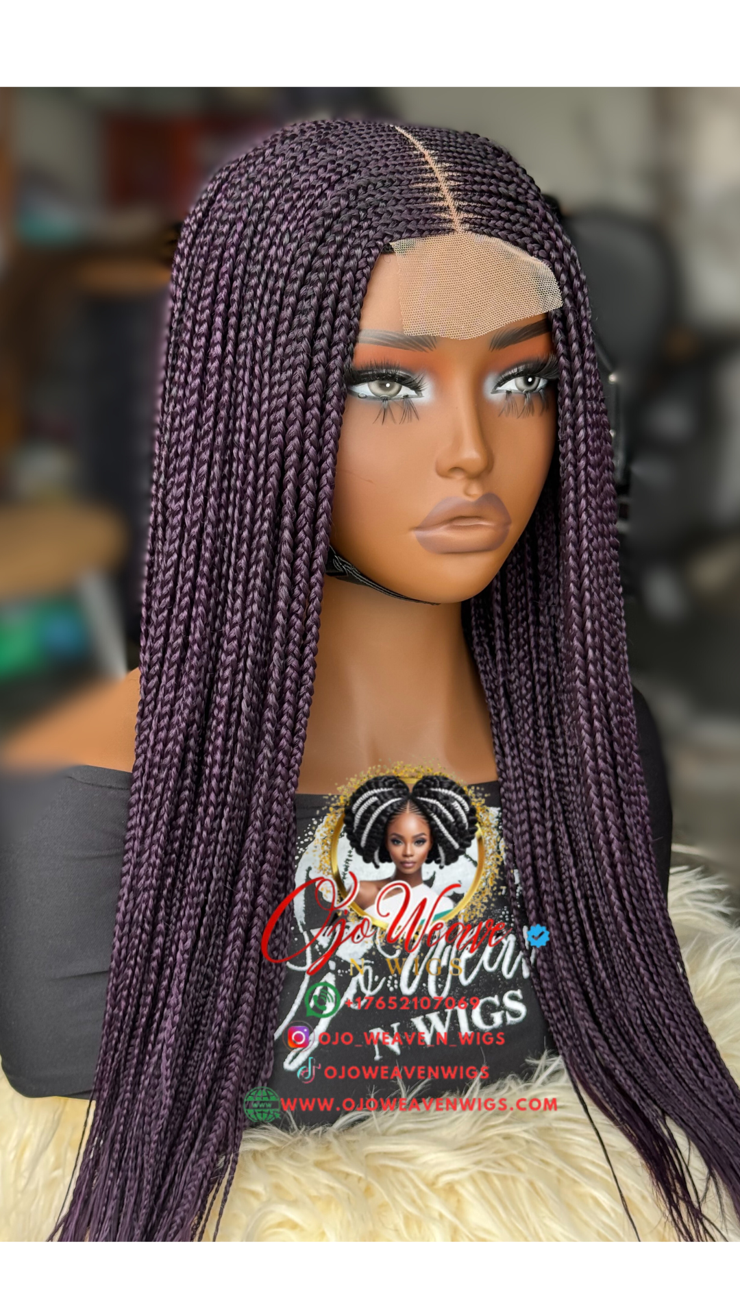 18" Bianca Purple Lace Wig: Made to Order