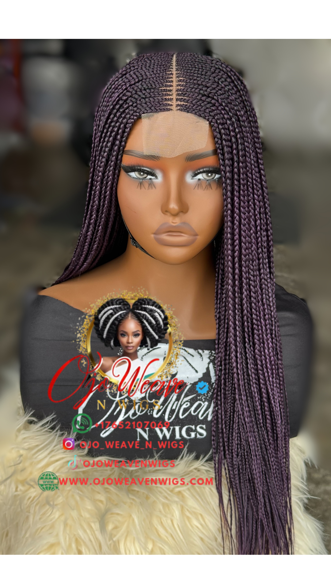 18" Bianca Purple Lace Wig: Made to Order