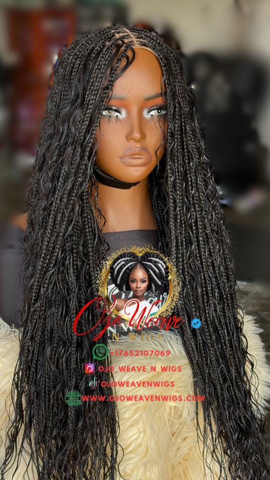 Shola Unit | Boho Chic Human Hair Closure Wig Ready to Ship