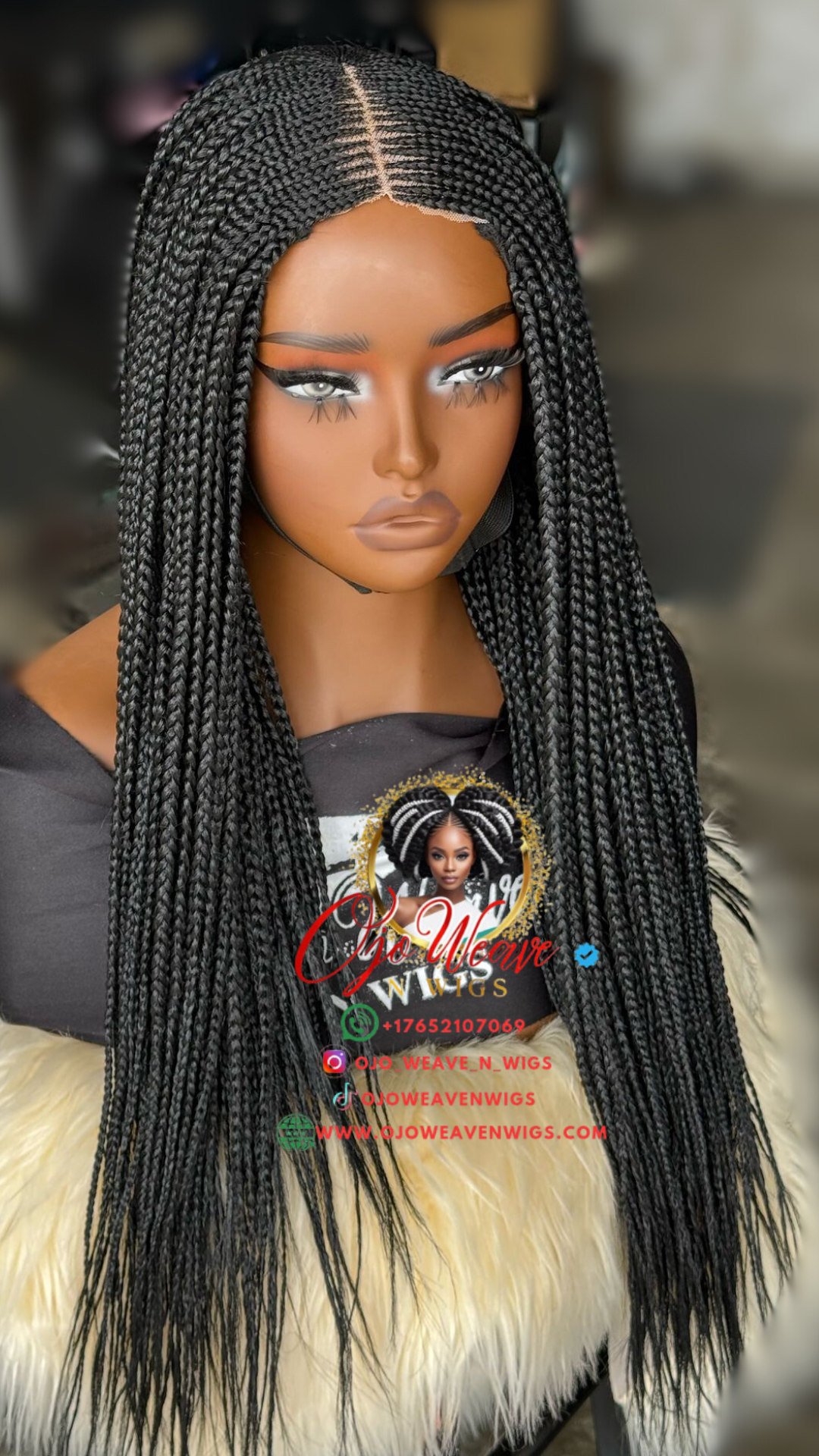 Black 20 Inch Wig - Bianca, Ready to Ship