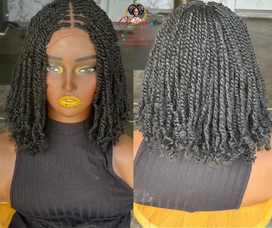 Kinky Twist Wig | 10-Inch Ready to Ship Glueless Closure Wig