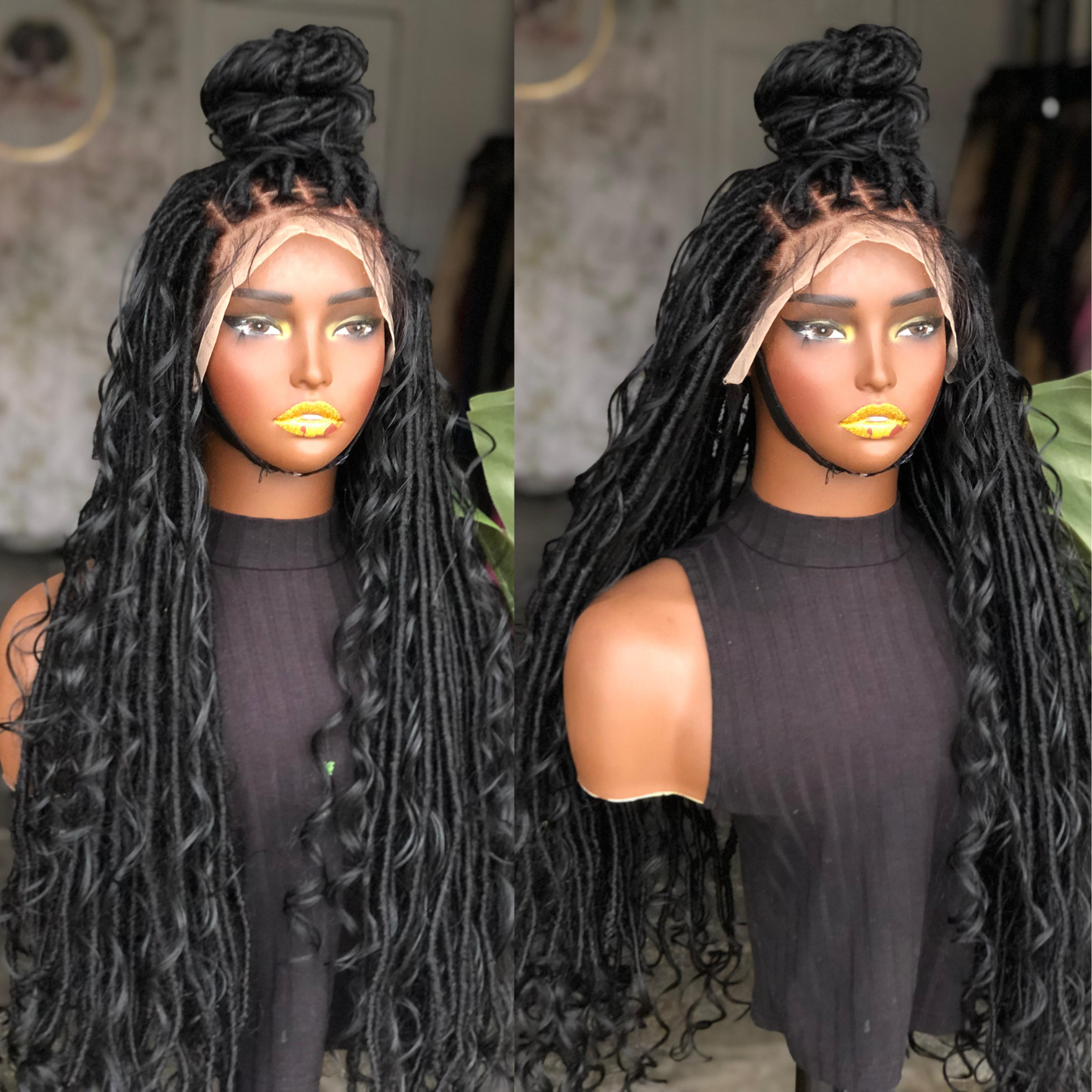Human Hair Lace Frontal Locs | 28-Inch Made to Order | Natural Black