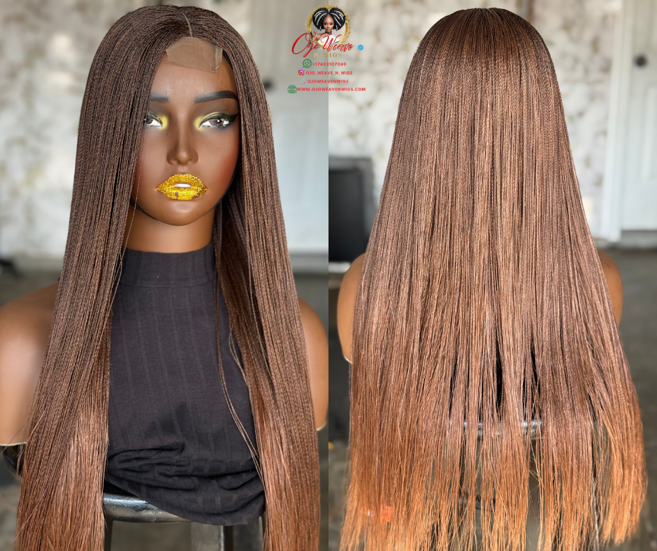 Super Tiny Braided Micro Closure Wig | Bone Straight | Ready to Ship