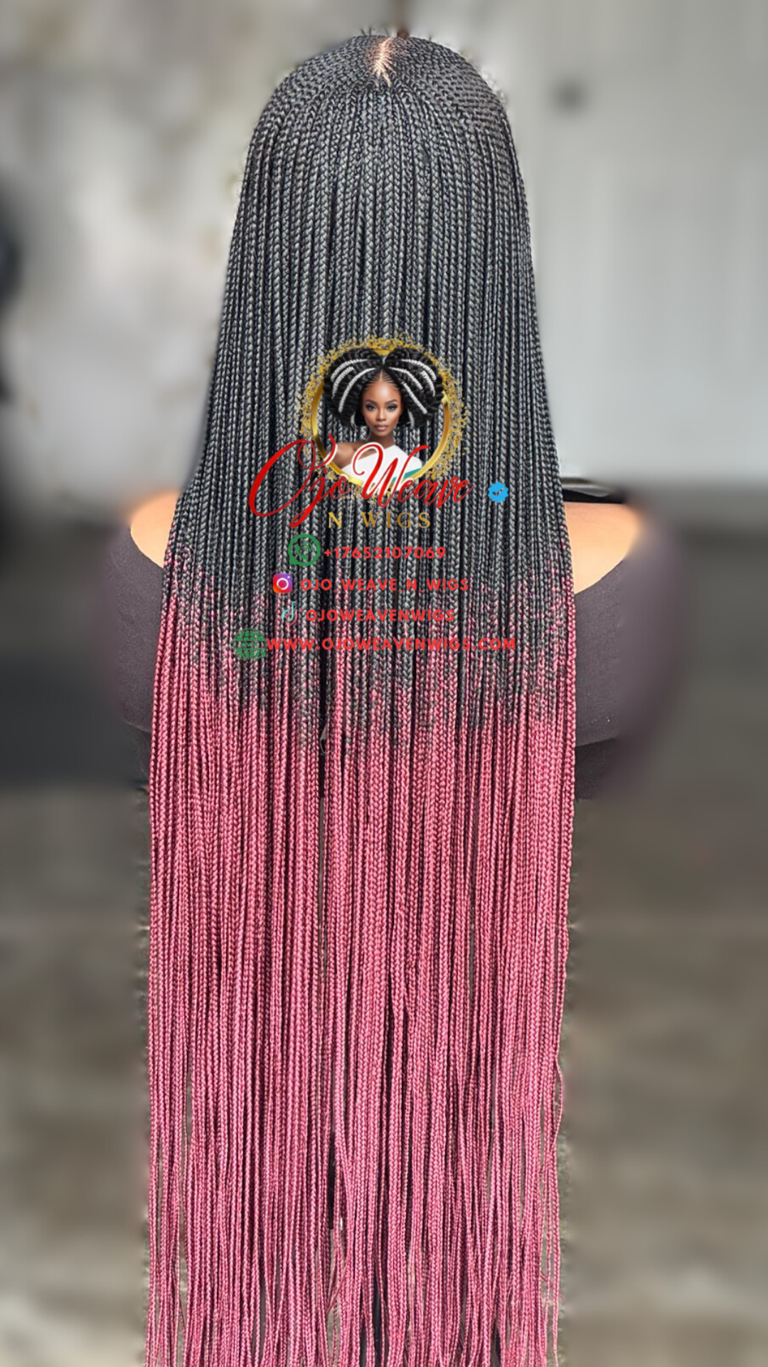 Victoria Black-Ombre Lace Unit 26/28" Human Hair Lace Wig: Ready to Ship