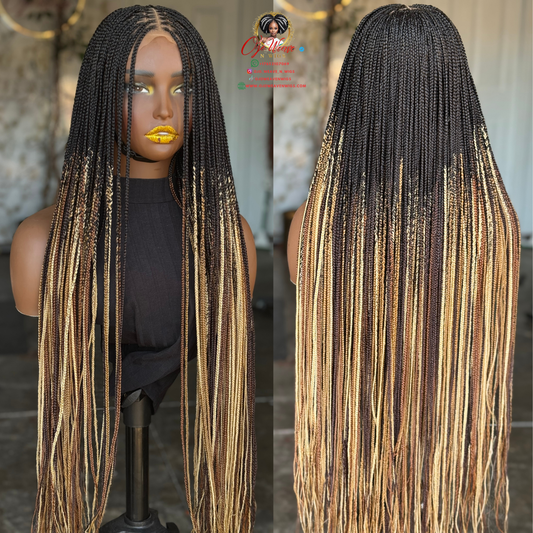 Highlights Knotless Braids Wig | 28-Inch Ready to Ship Glueless Closure