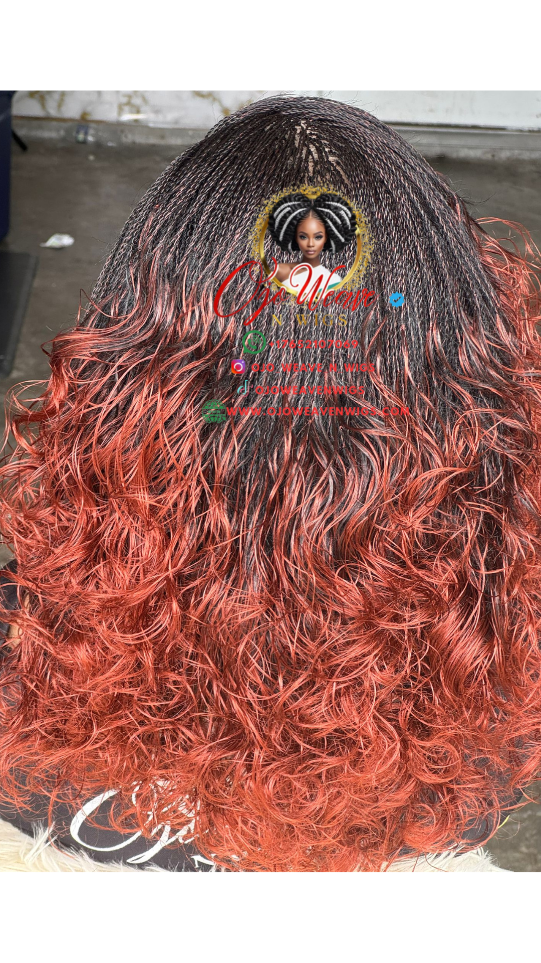 Ruby Full Lace Wig in Ginger Color: Ready to Ship