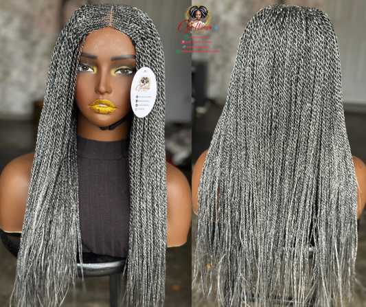 Bianca Salt & Pepper Wig | 18/20 Inch Ready to Ship Closure Unit