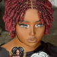 Timini Kinky Wig: Burgundy mix with Black Glueless Closure Made to Order