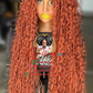 30 Inch Ginger Color Boho Wig - Made to Order