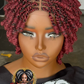 Timini Kinky Wig: Burgundy mix with Black Glueless Closure Made to Order