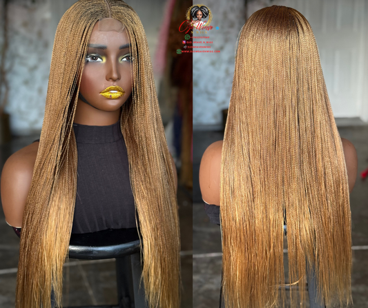 Super Tiny Braided Micro Closure Wig Color 27 | Bone Straight | Ready to Ship