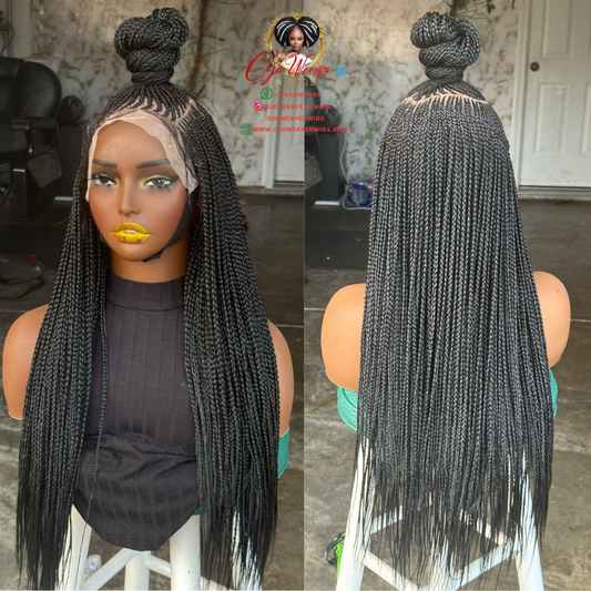 20-Inch Half Ponytail Half Braids Frontal Wig - Ready to Ship