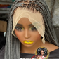 Ready-to-Ship 24" Sisi Bone frontal Grey Knotless Braids Wig with Closure