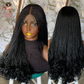 Amena Wig: 22" Black Human Lace 4x4 Closure | Ready-to-Ship