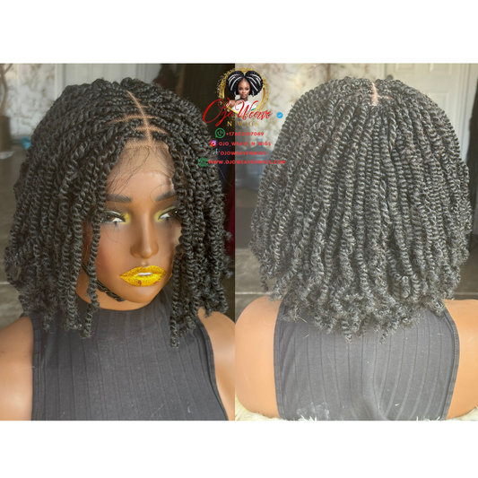 Glueless Kinky Twist Wig - Ready to Ship 8/10 Inch Closure