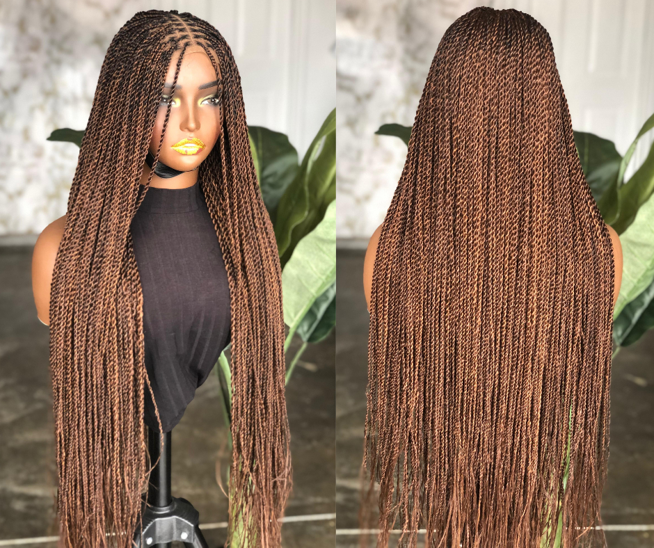 Made to Order Micro Twists: 30-Inch Knotless Braid Wig in Color 33/30
