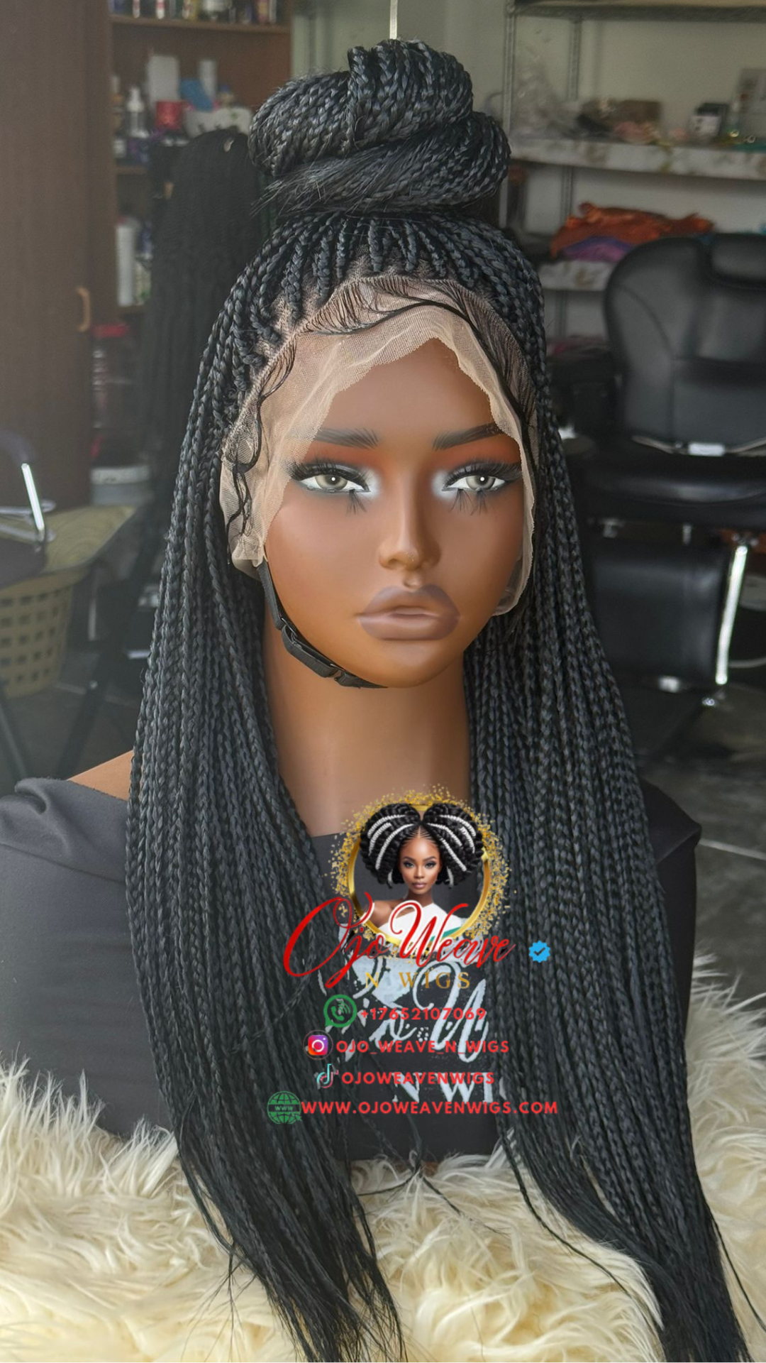 Full Lace Box Braid Wig | Color 1b | 18/20 Inch | Ready to Ship
