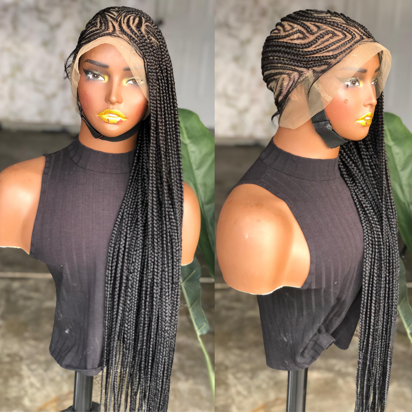Made-to-Order Natasha: Professional Side-Swept Braids | Full Lace Luxury