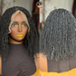 Sister Locs Frontal Wig | 10/12 Inch Ready to Ship | Black with Grey Mix