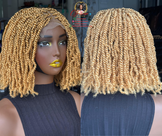 Kinky Twist Closure Wig | 8/10 Inch Ready-to-Ship | Color 27