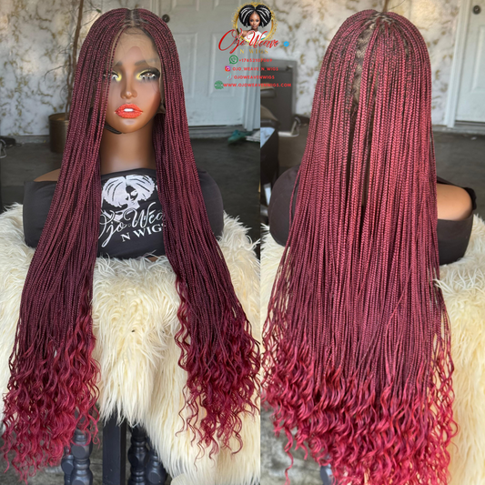 Super Tiny Knotless Braids Wig | Full Lace with Curls