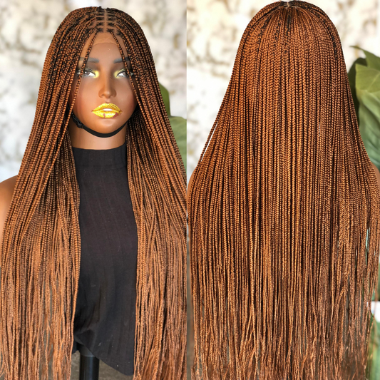 Made to order 24/26" Knotless Unit: Rooted Color 30 Closure Wig