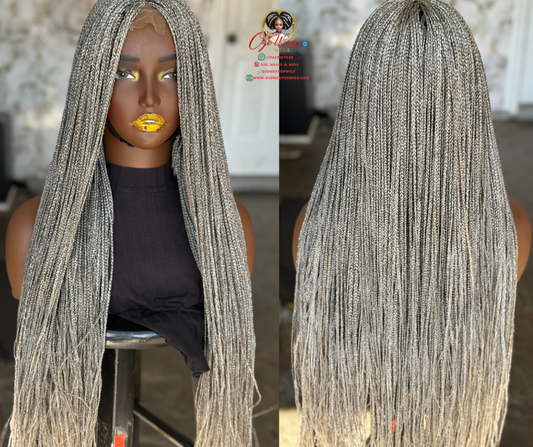 Ready-to-Ship Salt & Pepper Closure Wig: 26" Glueless Unit | Color 30/33 Mix