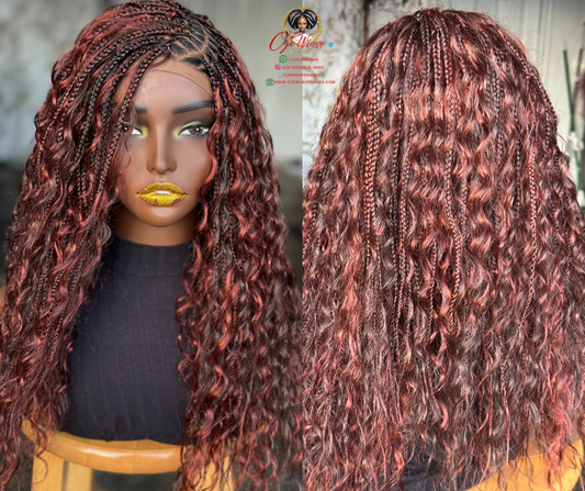 Side Part Boho Closure Wig | 16/18 Inch Made to Order | Color 4/Ginger Mix