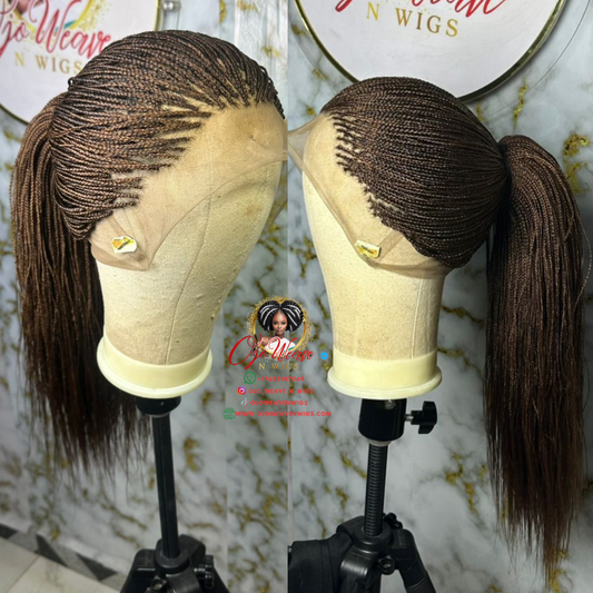 18-20 Inch Full Lace Micro Braid Wig - Color 30/33 Mix