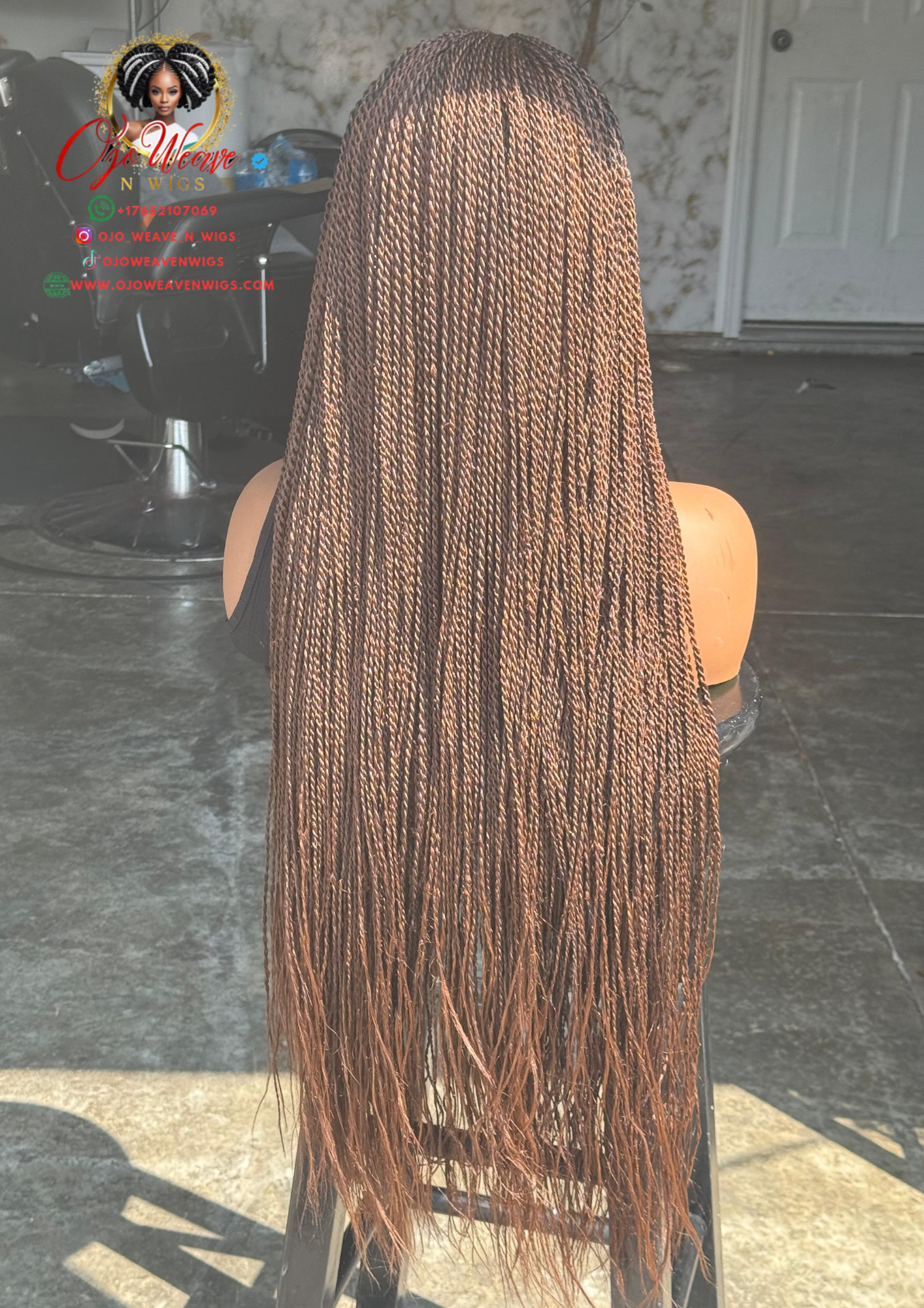 Senegalese Twist Closure Wig Ready to Ship 26/28 Inch Color 30/33 Mix