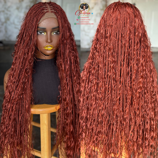 Ready-to-Ship Boho Dream: 28-30" Glueless Closure | Vibrant Ginger