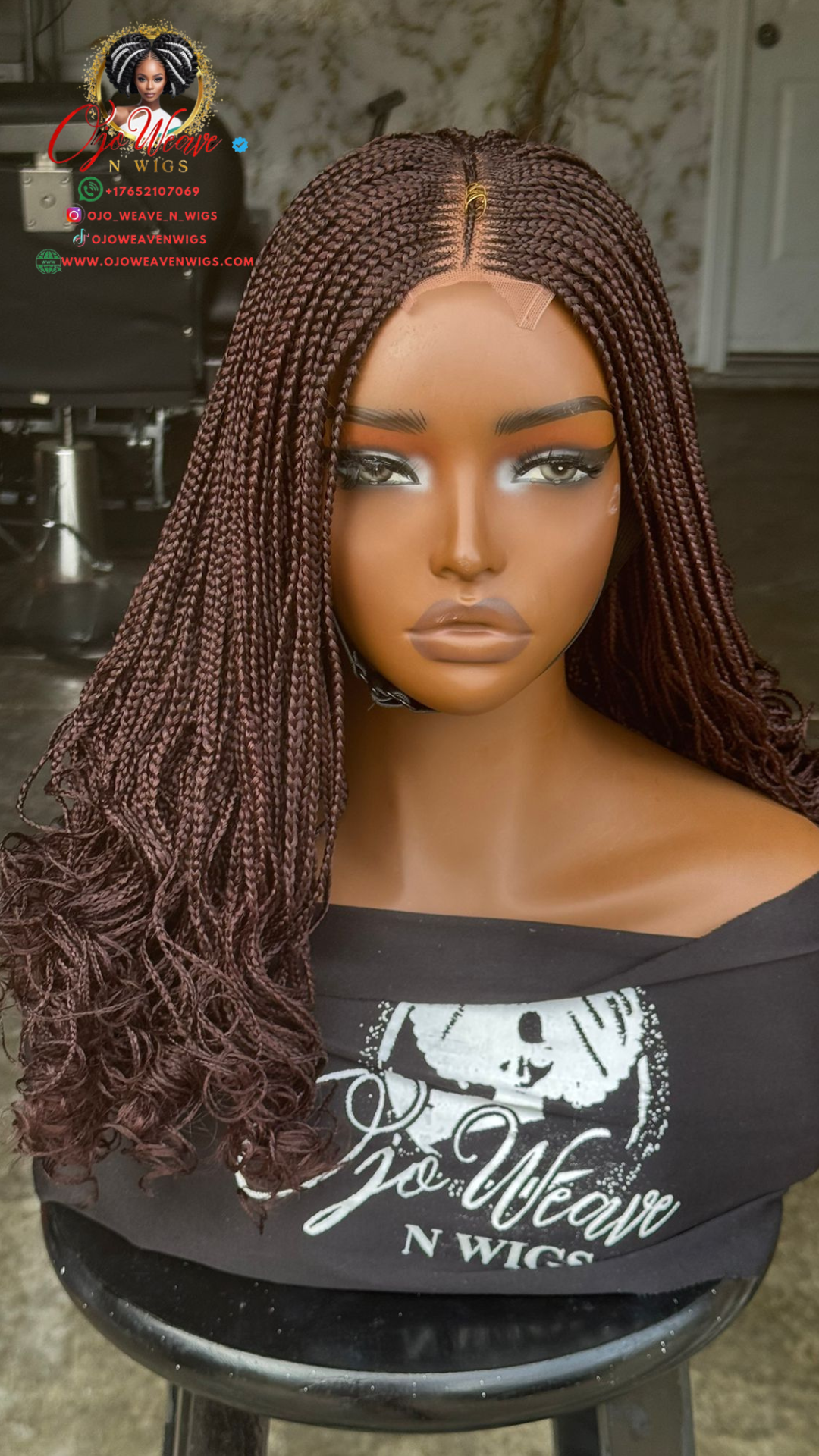 Ready to Ship: Fulani Braids Closure Wig 14/16 inch, Color 33