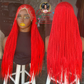 Lade Unit Red Braided Wig