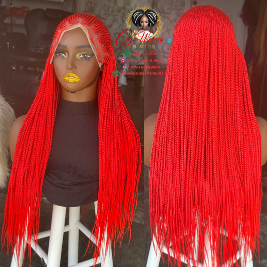 Lade Unit Red Braided Wig