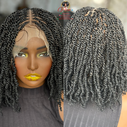 Full Lace Kinky Twist Wig | 10-Inch Ready to Ship