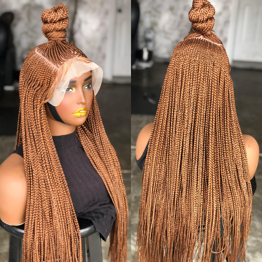 Ready-to-Ship Cornrow Unit: 26" Frontal Wig | 100% Human Hair Lace