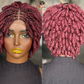 Timini Kinky Wig: Burgundy mix with Black Glueless Closure Ready to Ship