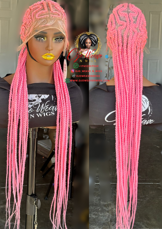 Kenny Unit Full Lace Wig 28/30 Inch Color Pink Ready to Ship